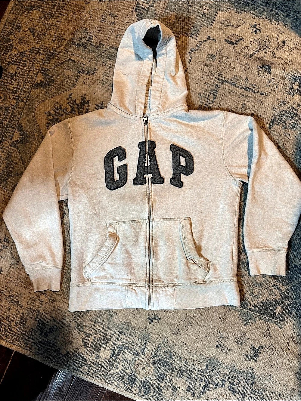 Gap Kids Full Zip Logo Hoodie Girls XL (12) White